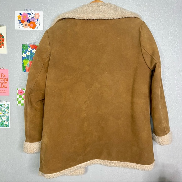 Vintage 70s penny lane Fingerhut Fashions Faux Shearling Suede Button-up Jacket - Picture 8 of 8